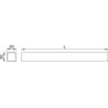 HELM Tube carré 30x30x2 mm, 2500 mm