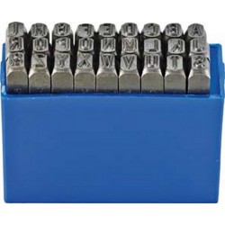 Jeu de lettres à frapper, Hauteur des caractères : 10 mm