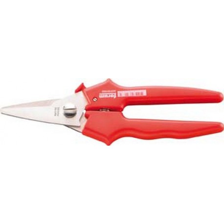 Ciseaux combinés, Poignées recouvertes de matière plastique, Long. : 190 mm, Modèle Tranchant droit
