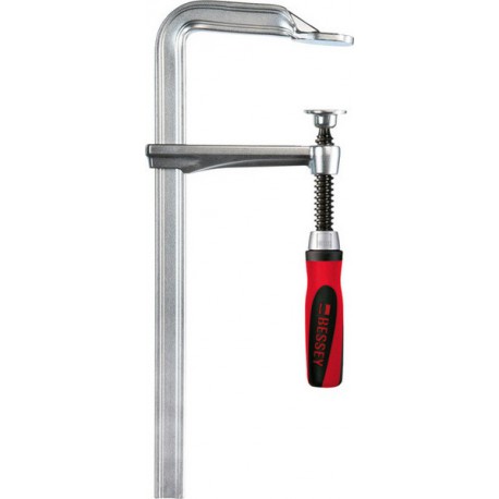 Serre-joints tout acier GZ, avec poignée en plastique bicomposants, Capacité de serrage : 250 mm, Portée 120 mm, Glissière 24,5 x 9,5 mm