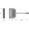 Distributeur LED 6 voies 12V L 2000mm, noir