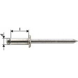 Rivet aveugle acier inoxydable A2 tête semi-bombée 4,8x14mm Gesipa (Par 1000)