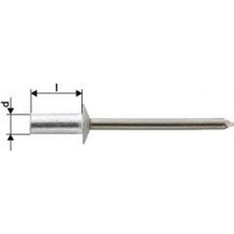 Rivet aveugle CAP alu/acier inoxydable standard tête semi-bombée 3,2x8,0mm (Par 1000)