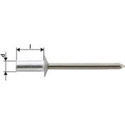 Rivet aveugle CAP alu/acier inoxydable standard tête semi-bombée 4,0x11,0mm (Par 1000)