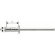 Rivet aveugle multiserrage alu standard tête semi-bombée 4x10mm (Par 1000)