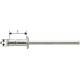 Rivet aveugle multiserrage alu standard tête semi-bombée 4,8x15mm (Par 1000)