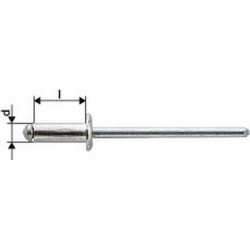 Rivet aveugle alu standard tête semi-bombée 3,2x10mm Gesipa (Par 1000)