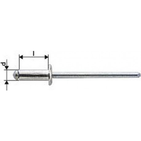 Rivet aveugle alu standard tête semi-bombée 3,2x10mm Gesipa (Par 1000)