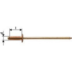 Rivet aveugle cuivre/bronze têtesemi-bombée 3x8mm Gesipa (Par 1000)