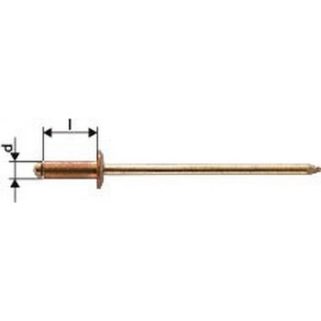 Rivet aveugle cuivre/bronze têtesemi-bombée 3x8mm Gesipa (Par 1000)