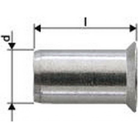 Ecrou aveugle alu standard tête fraisée M5x7x13,5 Gesipa (Par 100)