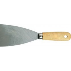 Couteau de peintre trempé, rectifié conique, avec manche plat ovale en bois., Larg. : 30 mm