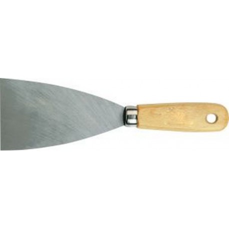 Couteau de peintre trempé, rectifié conique, avec manche plat ovale en bois., Larg. : 60 mm