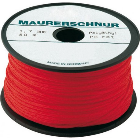 Cordeau de maçon, polyéthylène, Couleur : vert, Long. 50 m, Résistance mécanique env. 30,0 kg, Ø : 1,7 mm