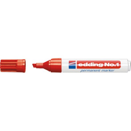 Marqueur permanent 1 rouge edding 1 PCS