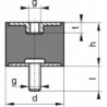 Silent bloc caoutchouc B15 x 15mm M5x12