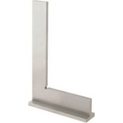 Équerre d'atelier avec butée, DIN 875/I, en acier inoxydable, forme B, Long. des branches : 400 x 265 mm, Coupe transversale 45 x 10 mm