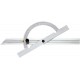 Rapporteur d'angle, réglable et coulissant en Long., Arc gradué : 150 mm, Long. des branches 300 mm
