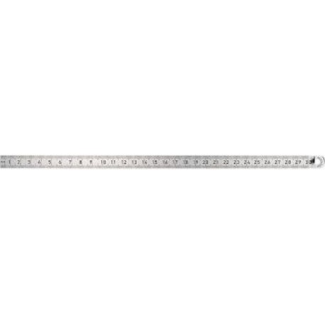 Règle graduée en acier, Long. : 1000 mm, Larg. : 30 mm, Epaisseur 1,0 mm, Graduation du bord supérieur : 1/2 mm, Graduation du bord inférieur : 1/1 mm