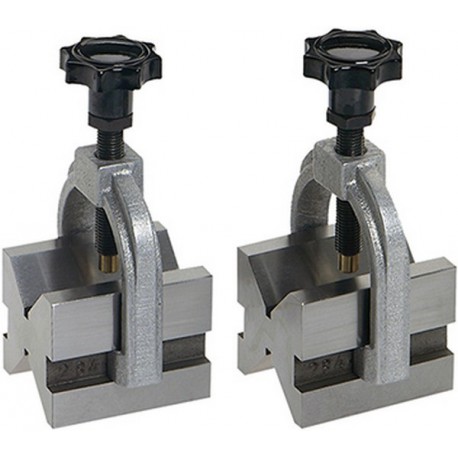 Paire de prismes doubles avec étrier de serrage, Dimensions L x l x H : 75 x 55 x 55 mm, Pour Ø d'arbres 5-50 mm