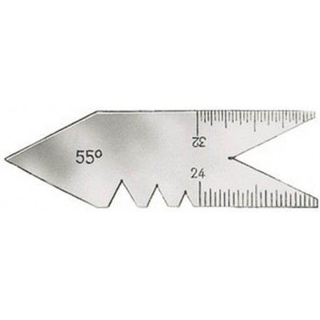 Calibre d'affûtage pour outils à fileter, Pour filetage : 55°
