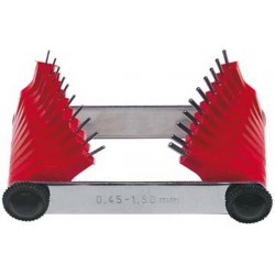 Calibre de gicleur, Plage de mesure : 0,45-1,5 mm, Nombre de pointes de mesure 20
