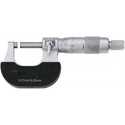 Micromètre, Plage de mesure : 175-200 mm, Ø de la touche mobile 6,5 mm, Ø du tambour 17,0 mm, Pas de la broche : 0,5 mm, Lecture : 0,01 mm