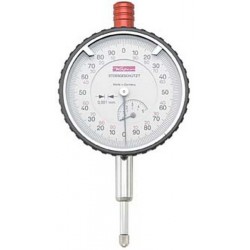 Comparateur avec lecture au 1/1000 de mm, Ø extérieur : 58 mm, Lecture 0,001 mm, Plage de mesure 5 mm, 1 tour d'aiguille : 0,2 mm