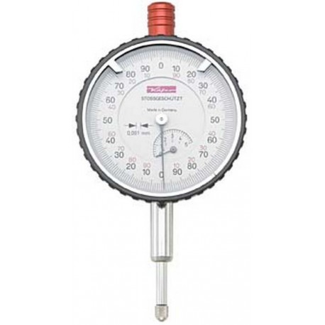 Comparateur avec lecture au 1/1000 de mm, Ø extérieur : 58 mm, Lecture 0,001 mm, Plage de mesure 5 mm, 1 tour d'aiguille : 0,2 mm