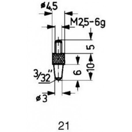 Touche de mesure acier type 21/3,0mm KÄFER 1 PCS