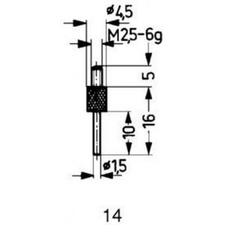 Touche de mesure acier type 14/1,5mm KÄFER 1 PCS