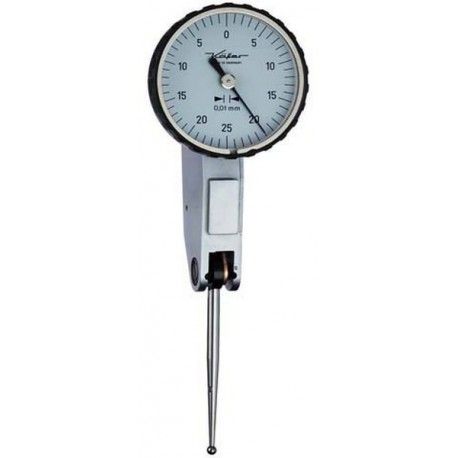 Comparateur à palpeur orientable, Käfer, Ø de la bague extérieure : 40 mm, Lecture 0,020 mm, Plage de mesure 2,0 mm, Graduation du cadran : 0-100-0