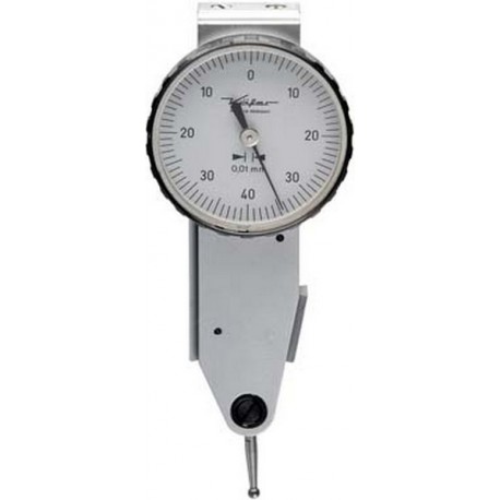 Comparateur à palpeur orientable, Käfer, Ø de la bague extérieure : 40 mm, Lecture 0,002 mm, Plage de mesure 0,2 mm, Graduation du cadran : 0-100-0