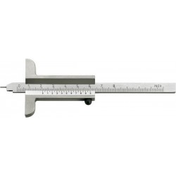 Jauge de profondeur avec tige de mesure, Plage de mesure : 300 mm, Modèle sans vis de blocage, Long. de l'embase 150 mm