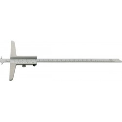 Jauge de profondeur pour mesure de gorges et d'écarts, Plage de mesure : 300 mm, Modèle à vis de blocage, Long. de l'embase 100 mm