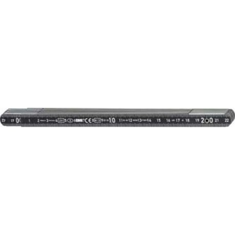 Mètre pliant en aluminium, Long. : 2 m, Larg. : 14 mm, Nombre d'éléments 10