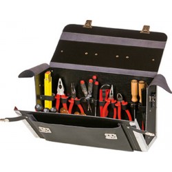 Trousse à outils en cuir de boeuf, dimensions intérieures 420 x 150 x 250 mm, Dimensions intérieures : 420 x 150 x 250 mm, Volume environ 24 l
