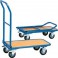 Chariot en tube d'acier avec arceau rabattable, Capacité : 250 kg, Dimensions 995 x 620 x 965 mm, Plateau 900 x 600 mm, Ø de roue : 160 mm, Poids : 25 kg