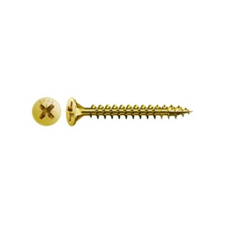 Lot de 25 vis acier tête cylindrique bombée pozidriv SPAX, Diam.4 mm x L.16 mm