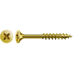 Lot de 10 vis acier tête fraisée pozidriv SPAX, Diam.4 mm x L.80 mm