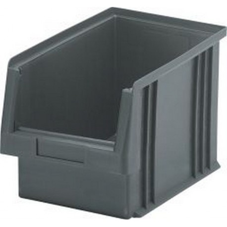 Bacs à bec, empilables, en polypropylène incassable, Taille : 2A, Dimensions 330/297 x 213 x 200 mm, Couleur gris