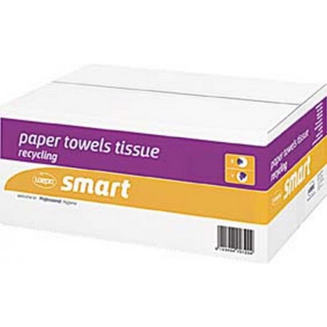 Papier pour essuie-mains WEPA Smart, Dimensions : 25 x 23 cm, Carton de 5000 feuilles, Feutre zigzag, Graduation : 20 x 250, Couleur nature