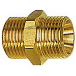 Double raccord fileté à filetage mâle, Raccord : G 1/8 x G 1/4 pouces, OC 17 mm, Long. 22 mm