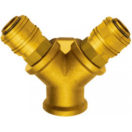 Distributeur laiton avec 4 coupleurs filetage femelle F1/2" RIEGLER 1 PCS