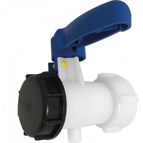 Adaptateur de conteneur IBC avec vanne à bille + couvercle AG 2 (S60x6)