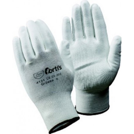 Gant en tricot avec polyuréthane à tricot fin, blanc, Taille : 9 (par 10)