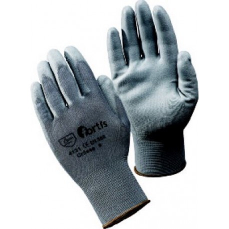 Gant en tricot avec polyuréthane à tricot fin, gris, Taille : 10 (par 10)