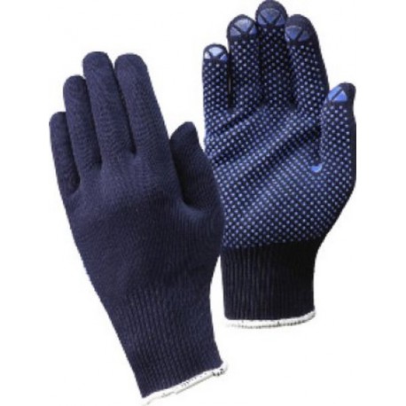 Gant en tricot, coton polyester, bleu, Taille : 10 (par 12)