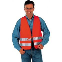 Gilet de signalisation, Modèle : Tissu mélangé coton, Couleur orange