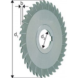 Fraise 3 tailles étroite, Ø x Larg. : d1 - js16 x b - k11 : 125 x 6,0 mm, Alésage d2 - H7 32 mm, Nombre de dents 40